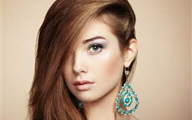 Fashion young girl, jewelry accessories HD wallpaper