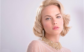 Girl makeup, portrait, blonde HD wallpaper