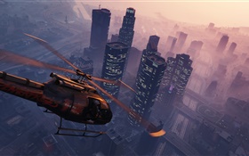Grand Theft Auto V, GTA 5, PC game, helicopter HD wallpaper