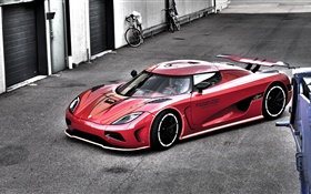 Koenigsegg red supercar HD wallpaper