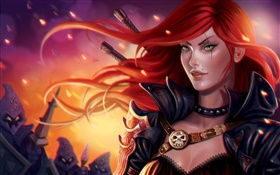 League of Legends, PC game, red hair girl HD wallpaper