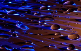 Rain, surface, water drops, glare HD wallpaper