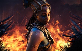 Far Cry: Primal, Ubisoft, girl, fire HD wallpaper