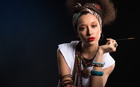 Fashion girl, makeup, portrait