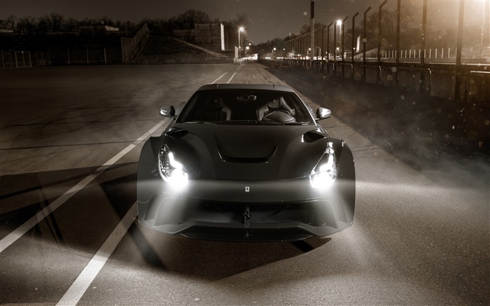 Ferrari F12 Berlinetta supercar front view, lights Wallpapers Pictures Photos Images