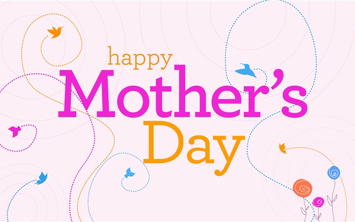 Happy Mother's Day, vector pictures, flowers, birds Wallpapers Pictures Photos Images