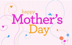 Happy Mother's Day, vector pictures, flowers, birds