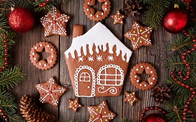 Merry Christmas, cookies, dessert, New Year HD wallpaper