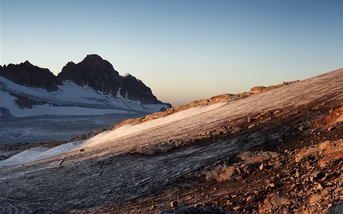 Mountains, slope, rocks, sky Wallpapers Pictures Photos Images