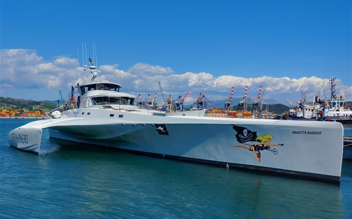 Sea, boat, catamaran, harbour Wallpapers Pictures Photos Images