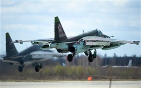 Su-25 subsonic fighter take off HD wallpaper