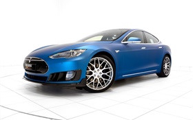2015 Brabus Tesla Model S blue electric car