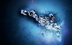 3D creative pictures, blue style HD wallpaper