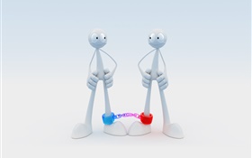 3D guys locked together HD wallpaper