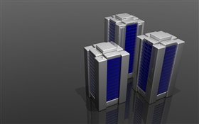 3D objects cube, gray background HD wallpaper