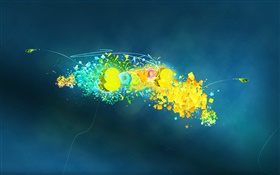 Abstract design, colorful, blue background HD wallpaper