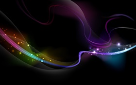 Abstract lines, stars, black background HD wallpaper