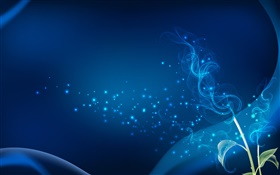 Abstract plants, blue style