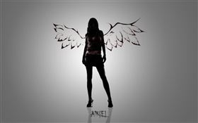 Angel girl, creative design HD wallpaper