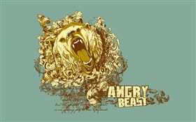 Angry Beast, creative vector design HD wallpaper