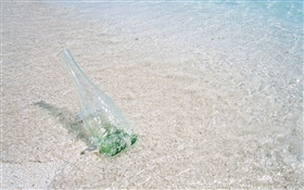 Beach, sea, water, glass bottle, Maldives HD wallpaper