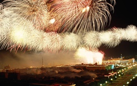 Beijing festival night, fireworks, lights