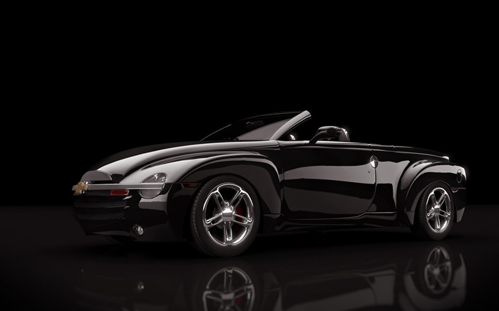 Black Chevrolet car, black background Wallpapers Pictures Photos Images