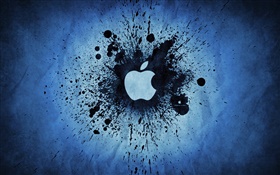 Black ink splash, Apple logo HD wallpaper