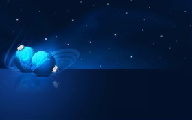 Blue Christmas balls, vector pictures HD wallpaper