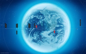 Blue Earth in the space, beautiful, creative pictures HD wallpaper