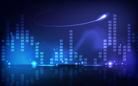 Blue style, music column, abstract pictures HD wallpaper