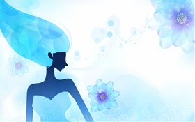 Blue style, vector girl, design pictures