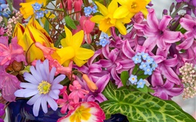 Bouquet flowers, many kinds, colorful HD wallpaper