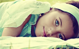 Brunette children, cute girl, want sleep, face, eyes HD wallpaper