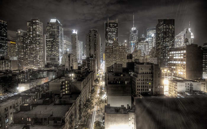 Buildings, houses, lights, night, city Wallpapers Pictures Photos Images