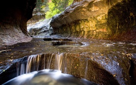 Canyon, water, creek HD wallpaper