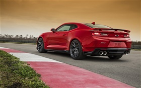 Chevrolet Camaro ZL1 red supercar back view