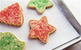 Christmas food, sweet cakes, stars HD wallpaper
