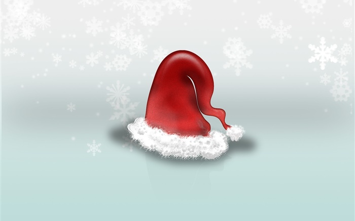 Christmas hat, snowflakes, art pictures Wallpapers Pictures Photos Images