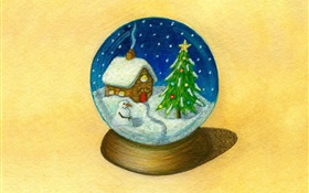 Christmas theme pictures, ball, art design HD wallpaper