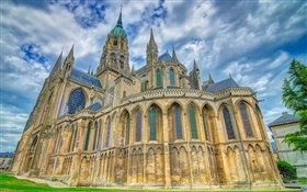 Church, architecture, clouds, sky HD wallpaper