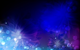 Circles, flowers, blue and purple, abstract pictures HD wallpaper