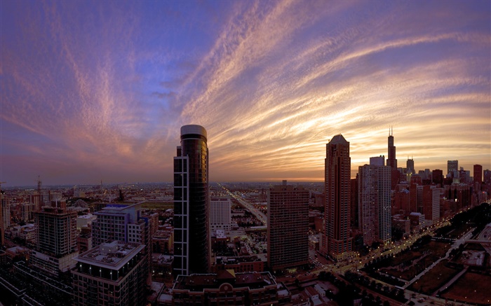 City, dawn, skyscrapers Wallpapers Pictures Photos Images