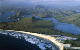 Coast, sea, mountains, Australia HD wallpaper