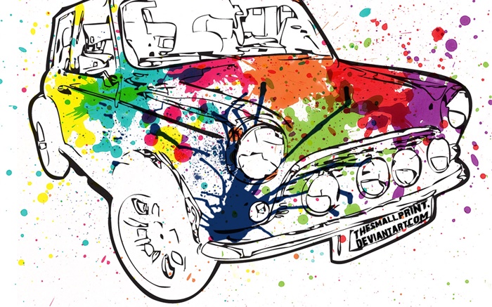 Colorful painting car, creative design Wallpapers Pictures Photos Images