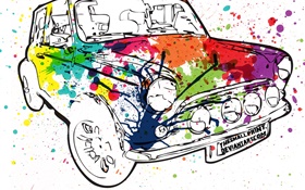 Colorful painting car, creative design