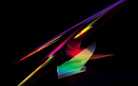 Colorful, sign, black background, abstract design HD wallpaper