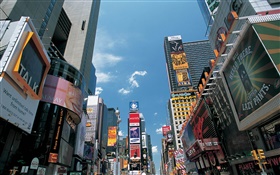 Commercial street view, city, New York, USA