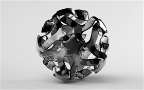 Creative 3D ball, white and black HD wallpaper