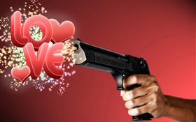Creative pictures, gun out love HD wallpaper